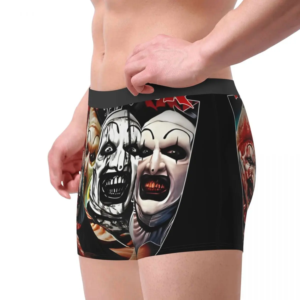 Terrifier Clown Faces Men's Underwear Boxer Shorts Panties Funny Soft Underpants for Homme Plus Size