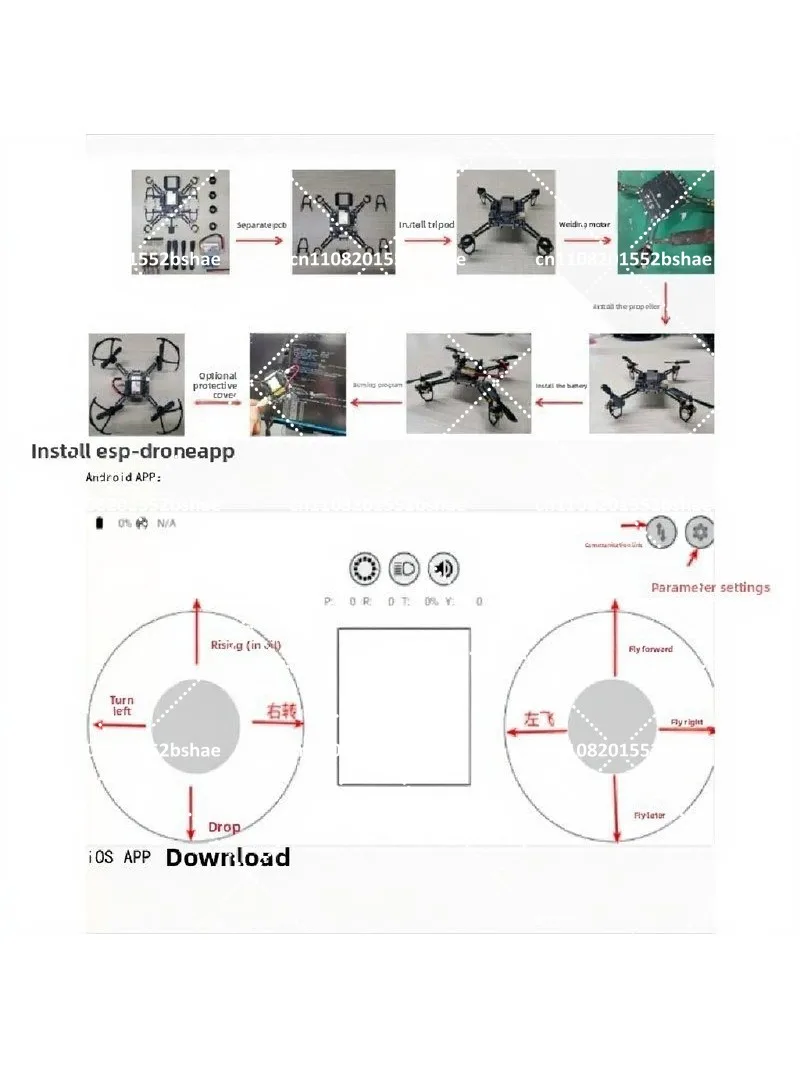 ESP32S2 Open Source Quadcopter Model, WiFi Wireless Remote Control Drone Compatible with
