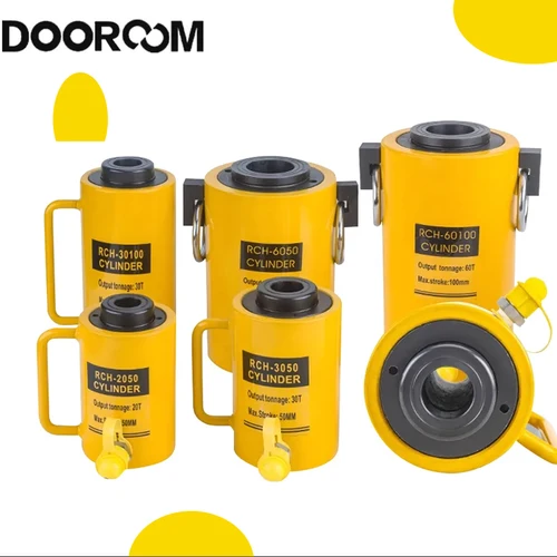 DOOROOM 중공 뚜러뻥 유압 실린더 RCH-20, 30T 싱글 액팅 램 실린더, 100mm 헤비 듀티 리프팅 도구, 다기능