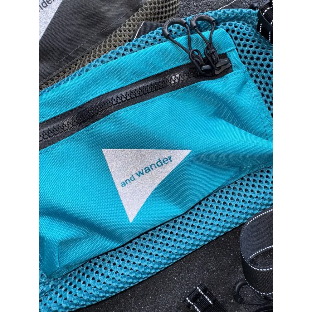and wander 3D Mesh Honeycomb Men Chest Bag Waist Pack Crossbody Sling Bag Breathable Outdoor Hiking Cycling Travel Daily Storage