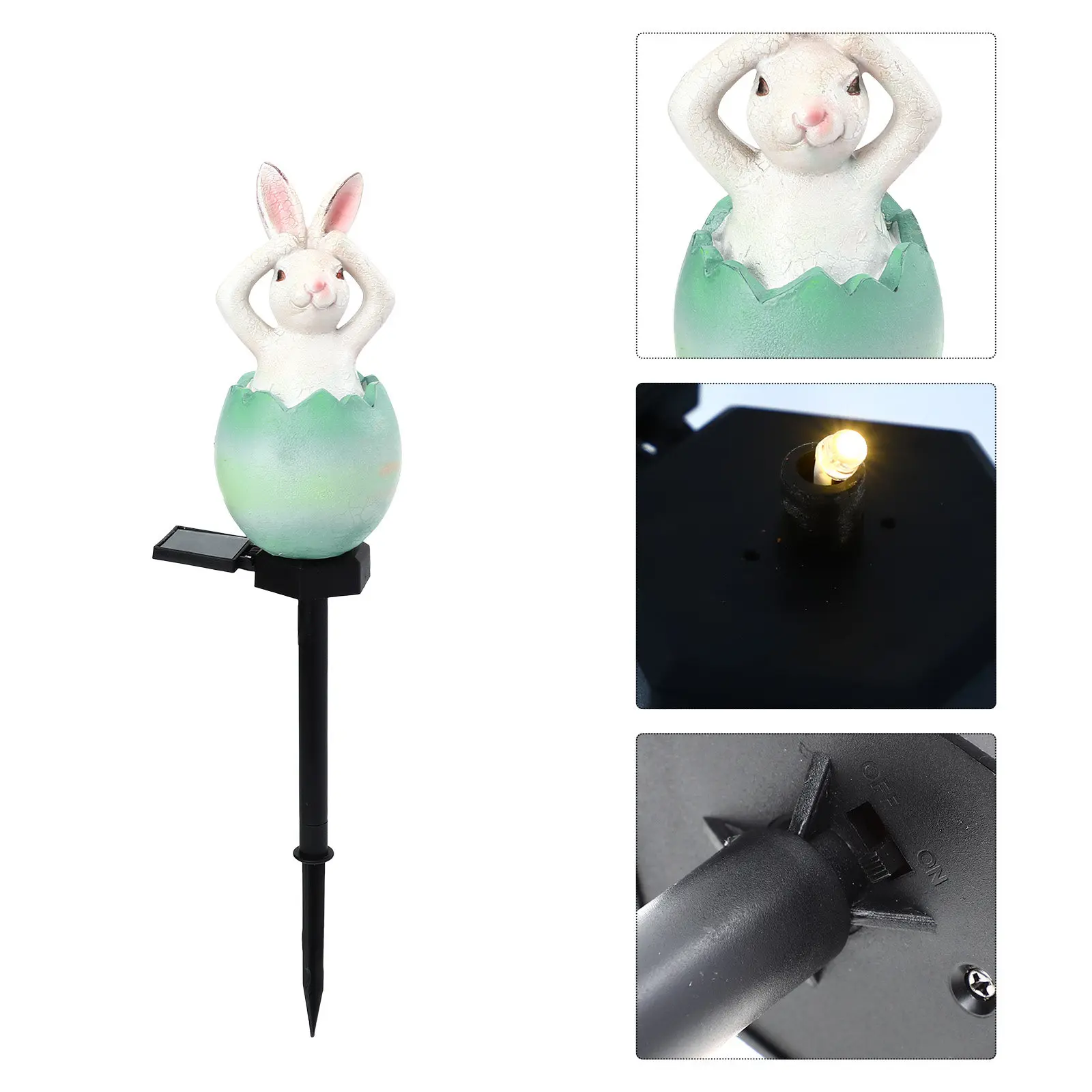 Solar Bunny Garden Light Cartoon Shape Solar Powered LED Lawn in-Ground Light Outdoor Landscape Decorative Yard Lamp