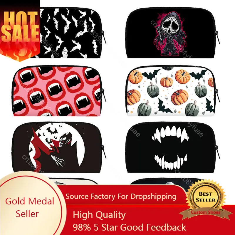 Horror Ghost Vampire Zombie Print Wallet Scary ghost Purse Credit Card Holder Gothic Coin Money Bag Teenager Casual Long Wallets