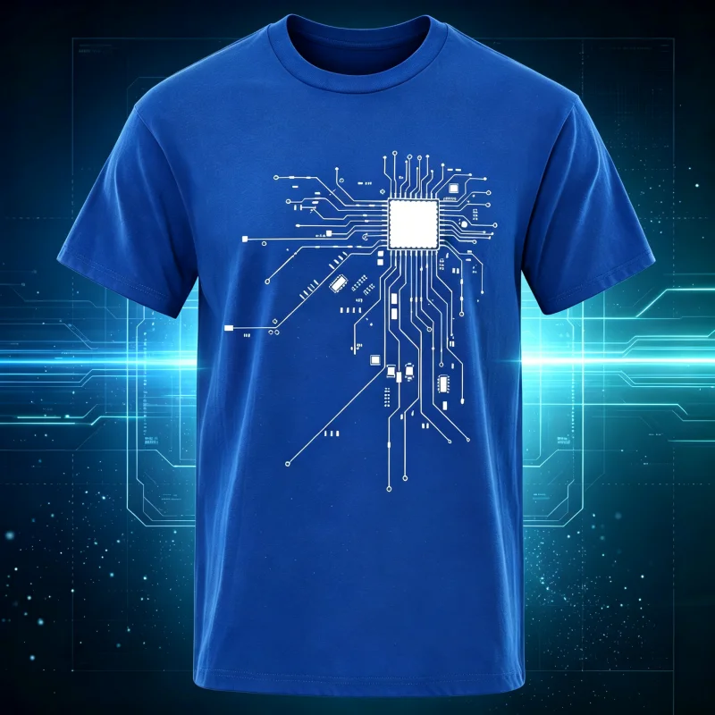 CPU Processor Circuit Diagram T Shirt Men Summer Cotton T-shirt Men's Funny Tops Fashion ComfortCrew Neck Tees Homme Clothes