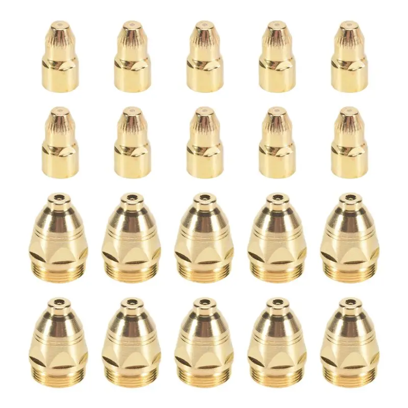 

AT02-10 Sets/Lot P80 Air Plasma Consumables Golden CNC Cutting Machine Plasma Cutter Nozzle Hafnium Electrode