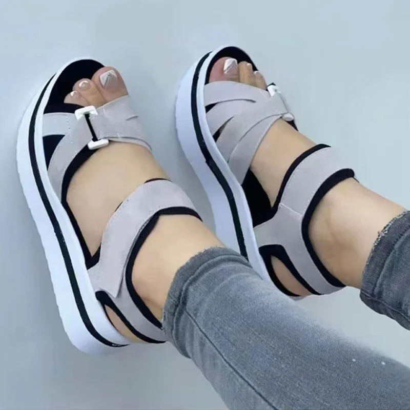 Women Open Toe Fashion Sandals New Woman Soft Elegant Wedge Footwear Casual Sandals Female Orthopedic Roman Sandals