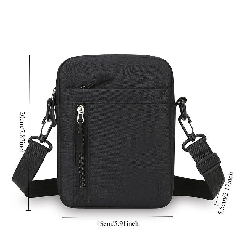 حقيبة كتف كاجوال للرجال، حقيبة ساعي عصرية مضادة للرش من النايلون، حقيبة هاتف محمول خفيفة وبسيطة للسفر في الأعمال