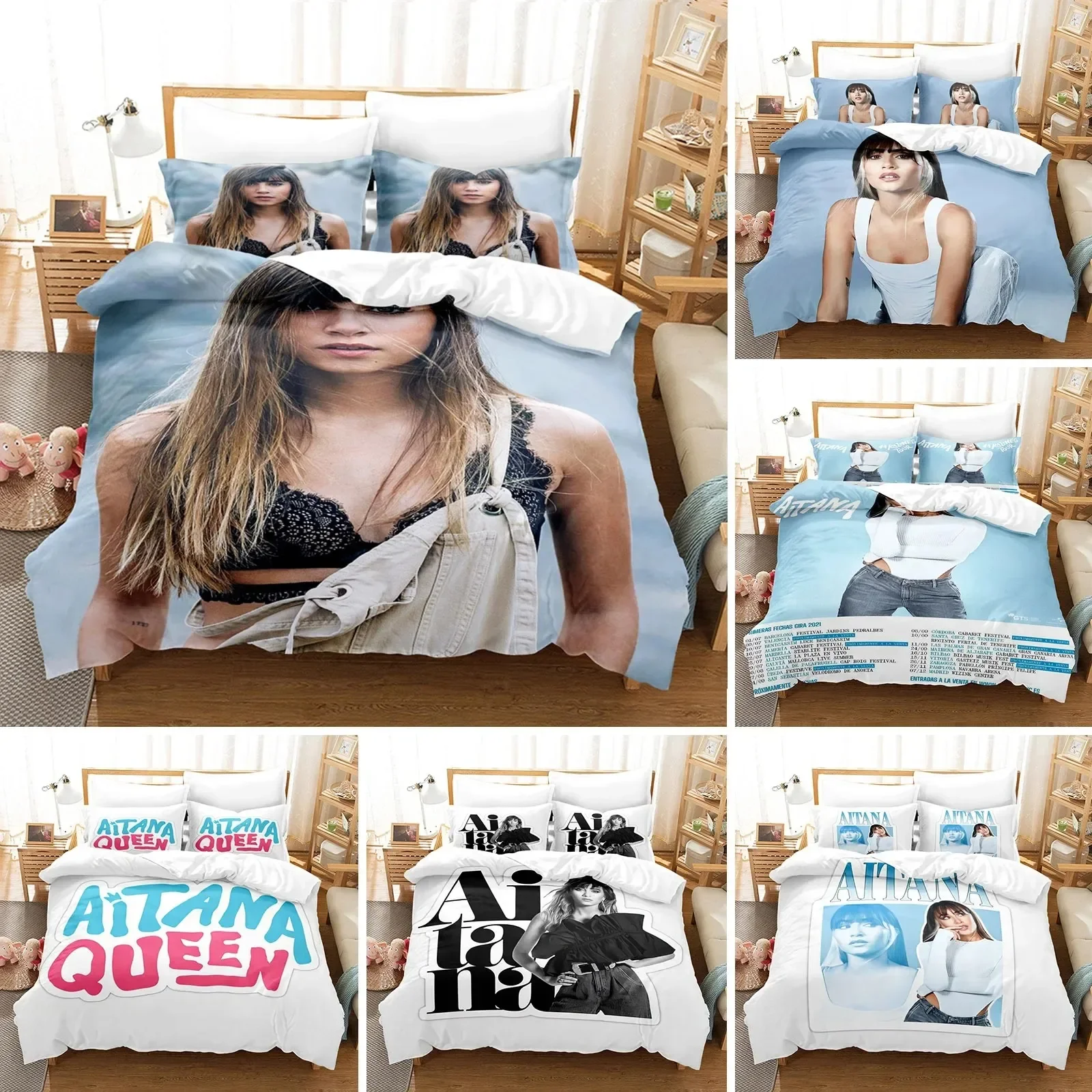 

Spanish Singer A-Aitana Bedding Set Cover Singer Duvet Cover 3Pcs Double Twin Full Queen King Adult Kids Bedclothes Quilt