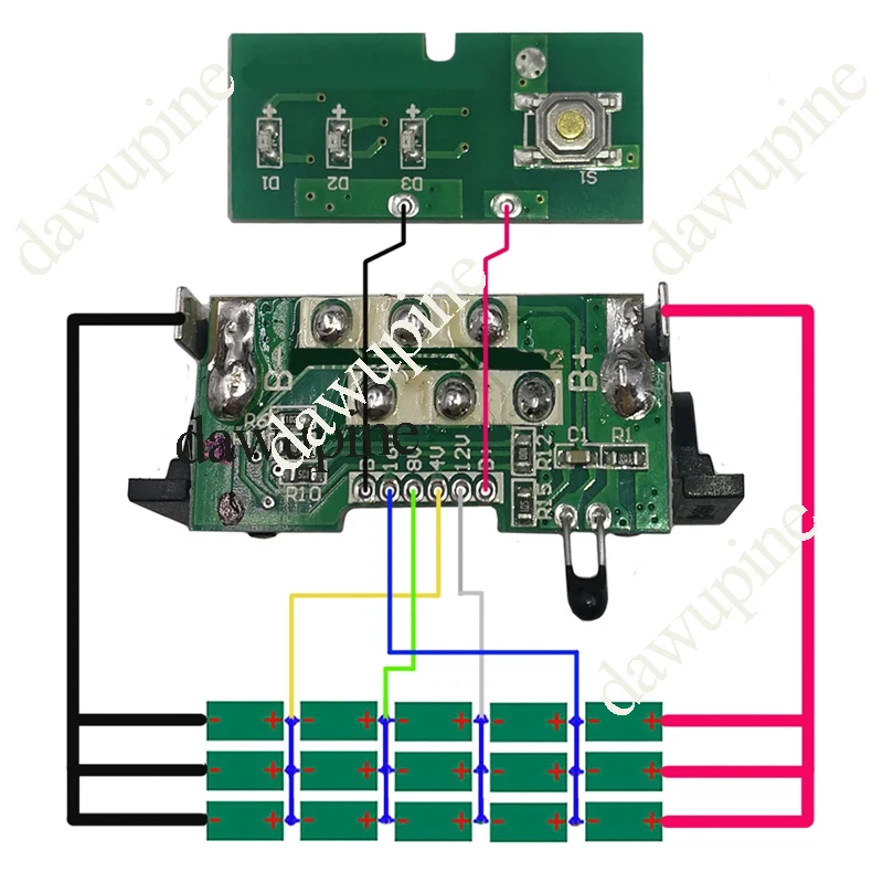 Boîtier de batterie Li-ion DCB200 15*18650 BMS PCBA, boîtier de Circuit imprimé de Protection de charge pour DeWalt 18V 20V pour XR DCB206