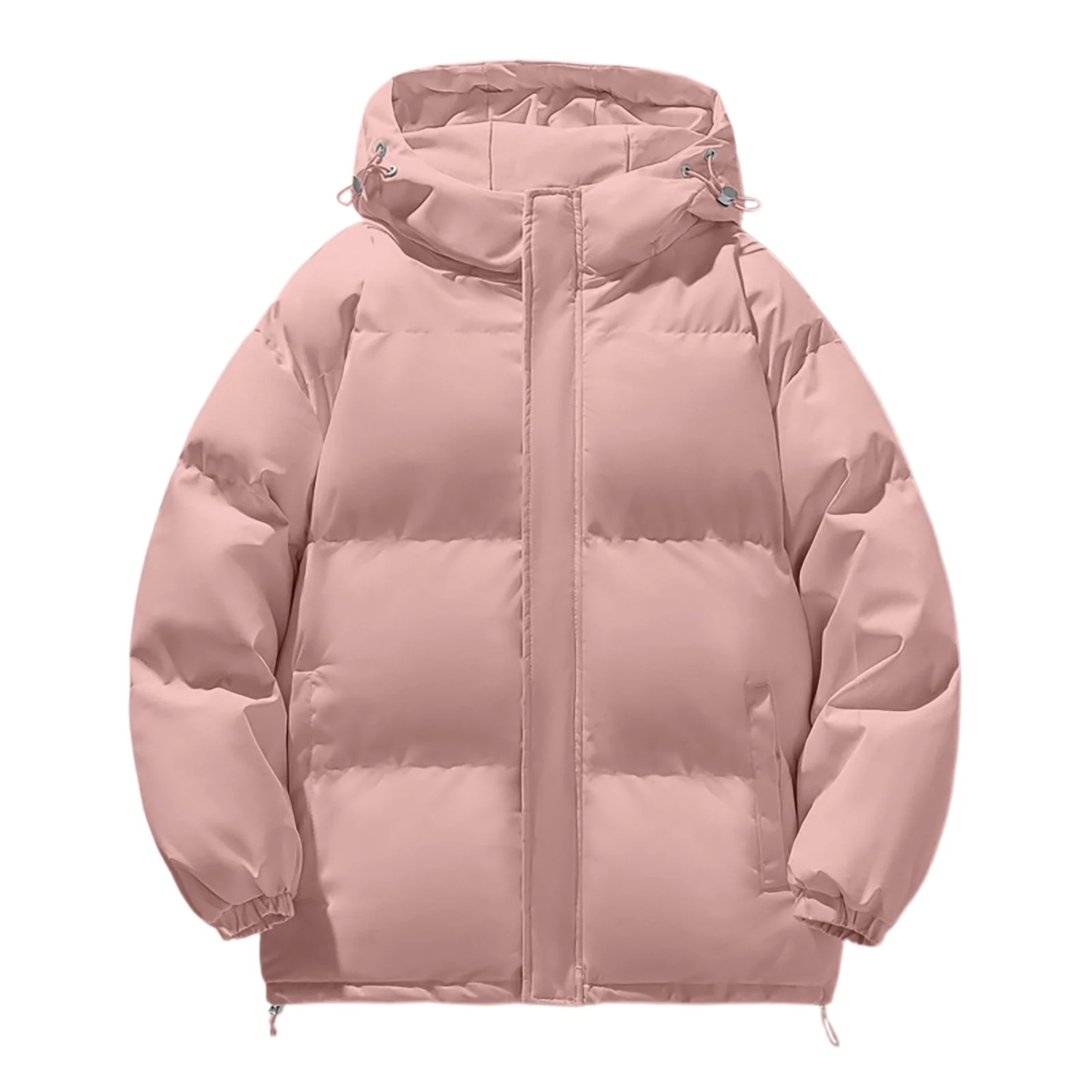 سترة فضفاضة بغطاء للرأس للرجال سترة كاجوال بأكمام طويلة ملابس شتوية بلون سادة سترة قطنية دافئة للشتاء في الهواء الطلق #3