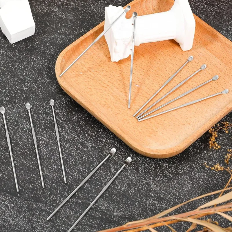 100 pezzi strumento per intagliare la cera bastoncini di cera Kit di strumenti per scultura di cera concentrata cucchiaio per scolpire Set di strumenti per la rimozione del cerume
