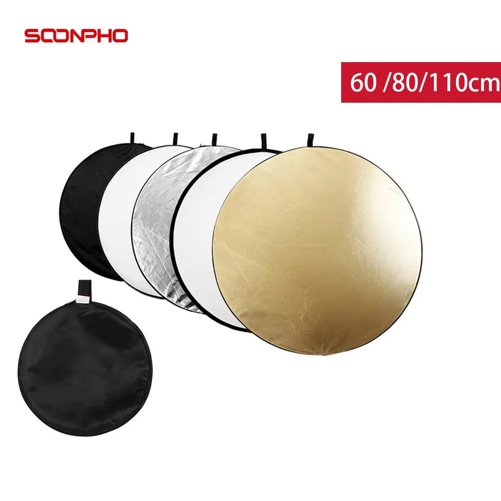 

Soonpho Reflector Photography 80CM 5 In 1 For Flash Light Diffuser Screen For Photo Studio Photography Background Accessories