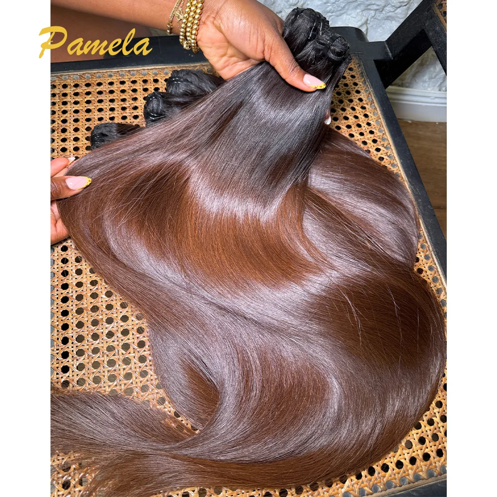 Bone Straight Ombre1b 4 Colored Human Hair 100% Unprocessed Virgin Weave 3 Bundles Real Human Hair Extensions For Women