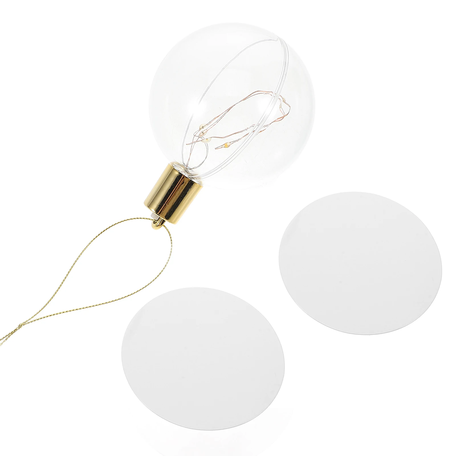 

1Set LED Christmas Ornaments Sublimation Blanks DIY Heat Transfer Xmas Tree Decorations Craft Supplies Pendant