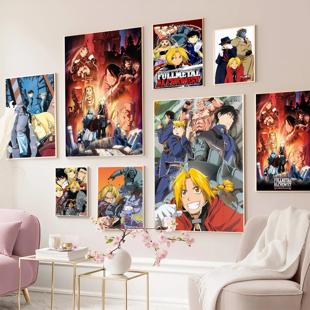 Fullmetal Alchemist Anime DIY Sticky Poster Fancy Wall Sticker For Living Room Bar Decoration Wall Decor