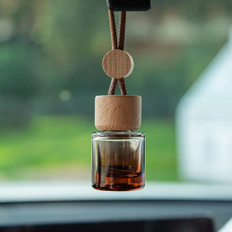 New 1Pcs Car Essential Oil Diffuser Fragrance Air Freshener Scent Perfume Bottle Ornament Small Round Cap Empty Bottle Pendant