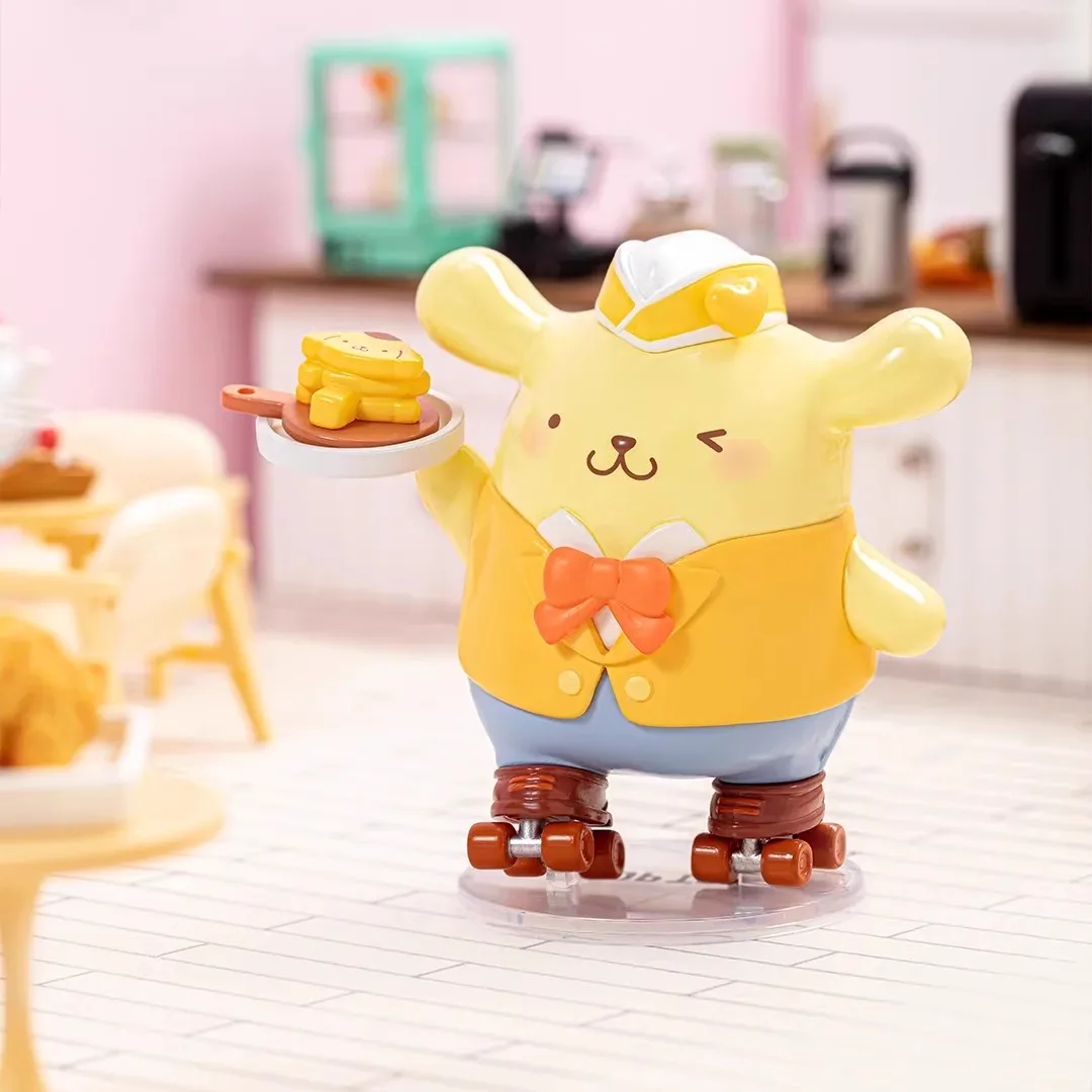 ครอบครัวซานริโอโรลเลอร์สเก็ตชุดร้านอาหารตะวันตกรูป Kuromi Pacha สุนัข Melody กล่องตาบอดของขวัญวันเกิดอินเทรนด์