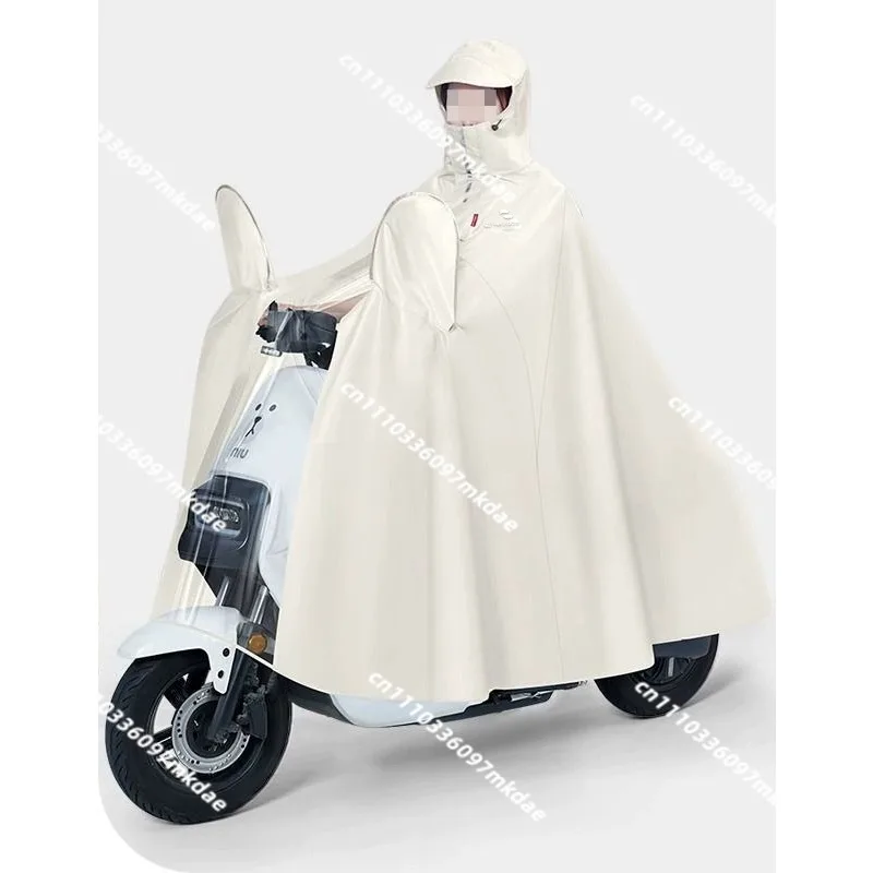 Oxford cloth full body single poncho long style, motorcycle riding portable waterproof thickened hooded raincoat