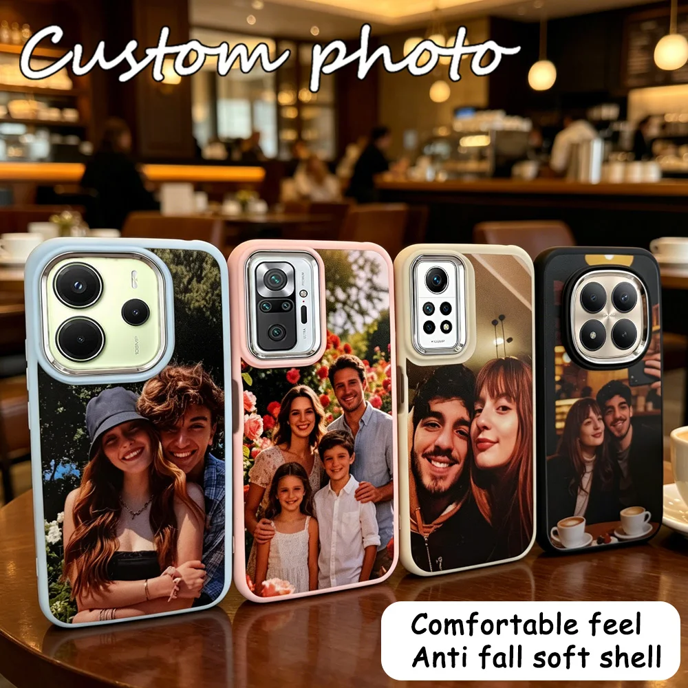 Customized Photo of Plated Lens Frame Color Phone Case for Xiaomi Redmi Note 15/14/13/12/11/10/9/4G&5G/Pro/Pro+/S/T/lite/Pro Max