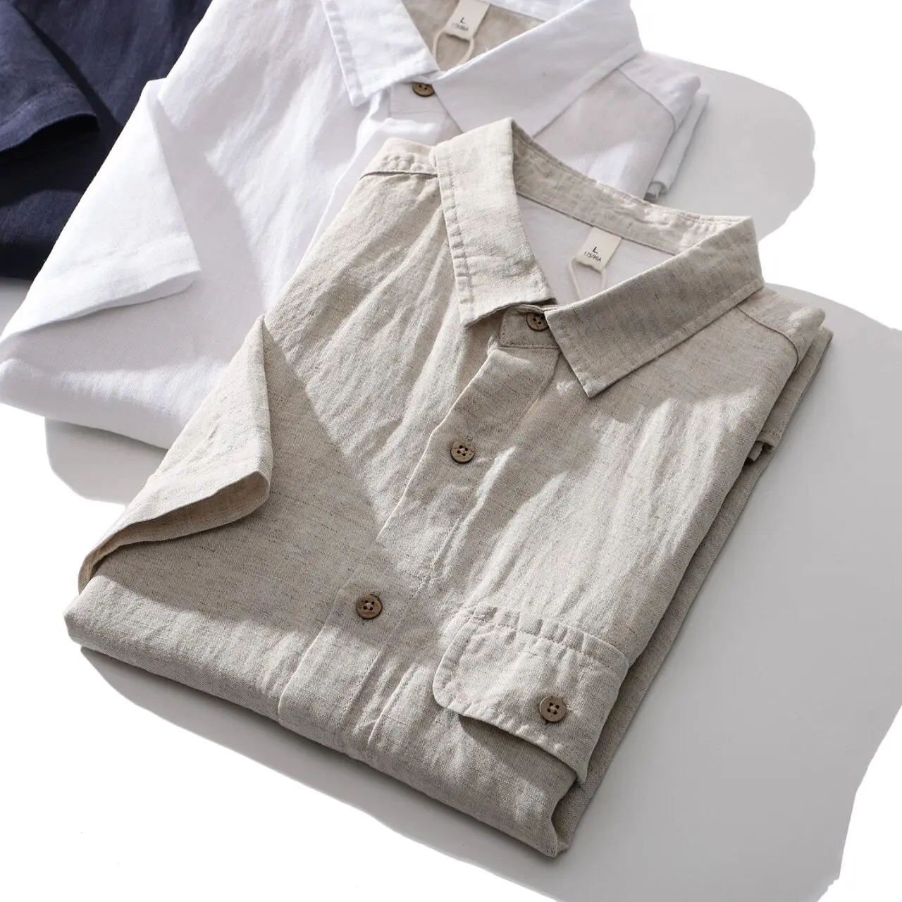 

Linen Mix ort Sve irt Casual Commute Breathable Comfortable Men's Faion Stand Fit Button up Spring 2026