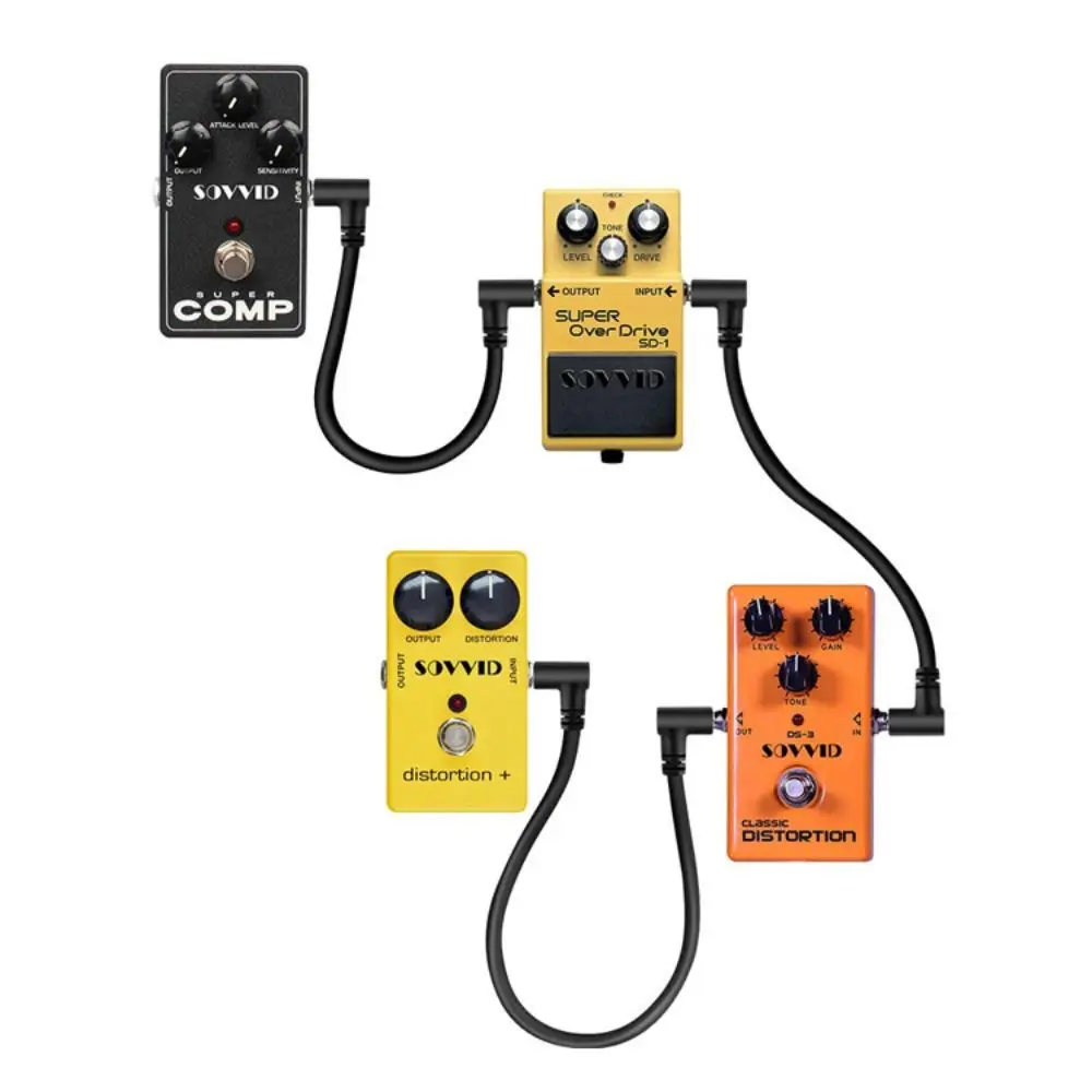 

15/30cm Guita Pedal Cable Right Angle Black Guitar Effect Wire Wire Line Guitar Patch Cord Music Lovers