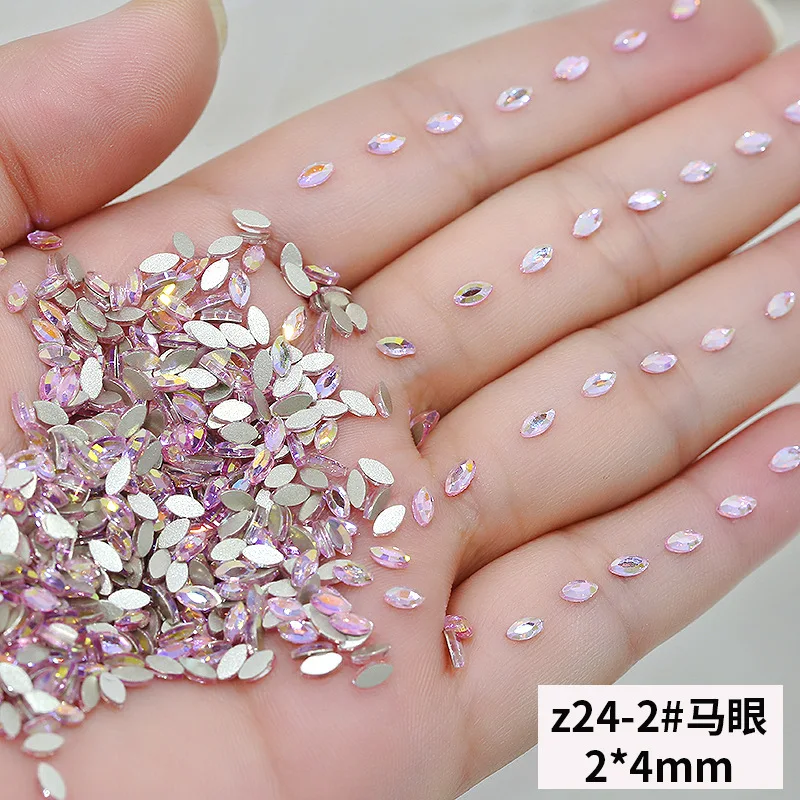 50PCS Sparkle Mini Cognac Pink Flatback Diamonds Star Marquise Love Glass Nail Art Rhinestones Decorations Manicure Ornaments image 3