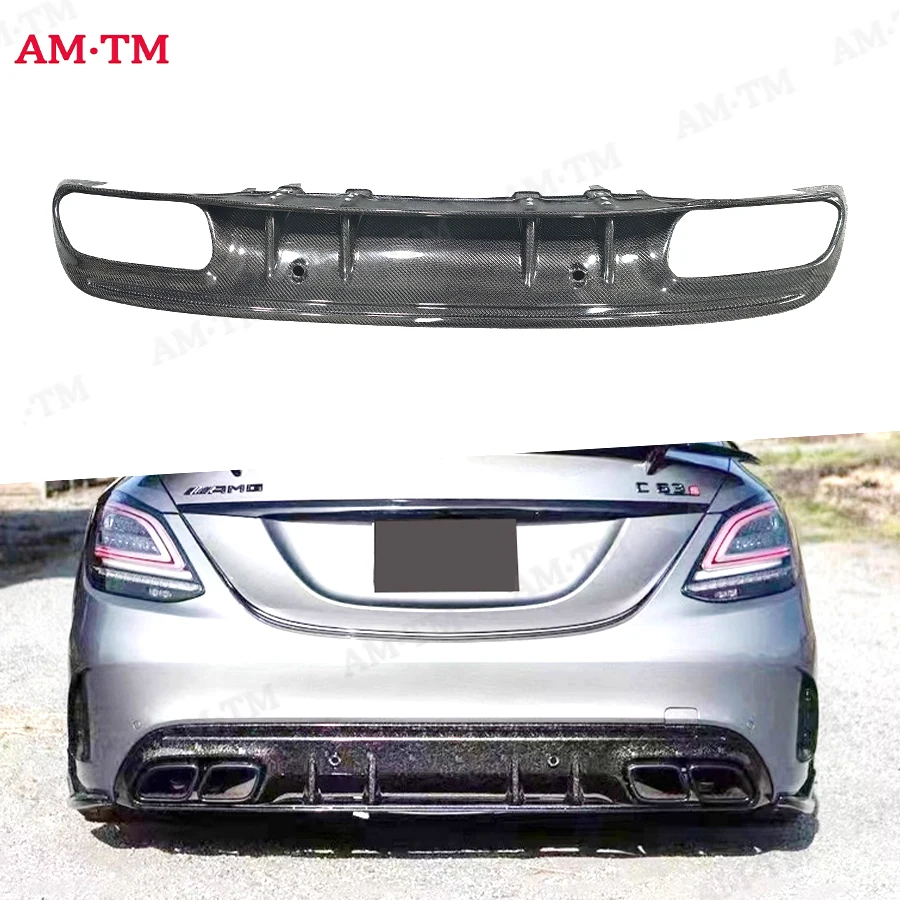 

Carbon Fiber Car Rear Bumper Lip Diffuser Spoiler Back lip Parts For Mercedes Benz Class C W205 C63 AMG Body kit