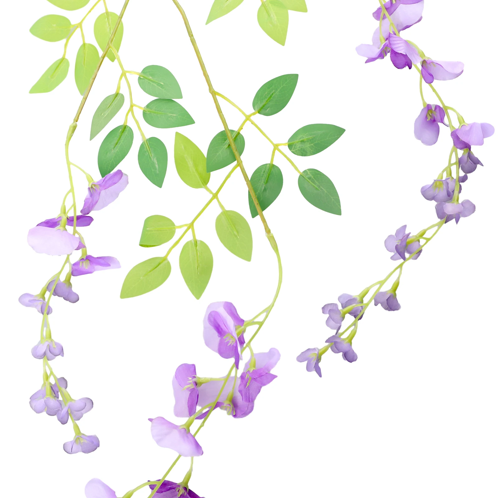 12pcs Artificial Flowers Silk Wisteria Vine Fake Silk Hanging Purple Hanging Flower Plant For Home Garden Wall Decoration