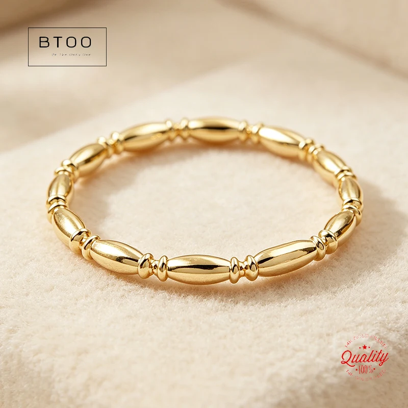 

14K Gold Filled Bead Band Ring / Handmade Minimalist Stacking Wedding Band For Women / Everyday Gold Jewelry Fine Jewelry