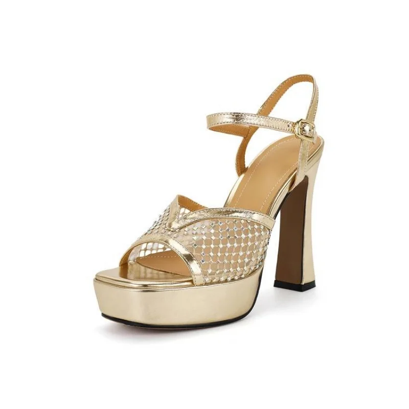 

simple and elegant Open toe sandals Light Weight Square toes Fashion trend shoes for women new styles Thick Heel