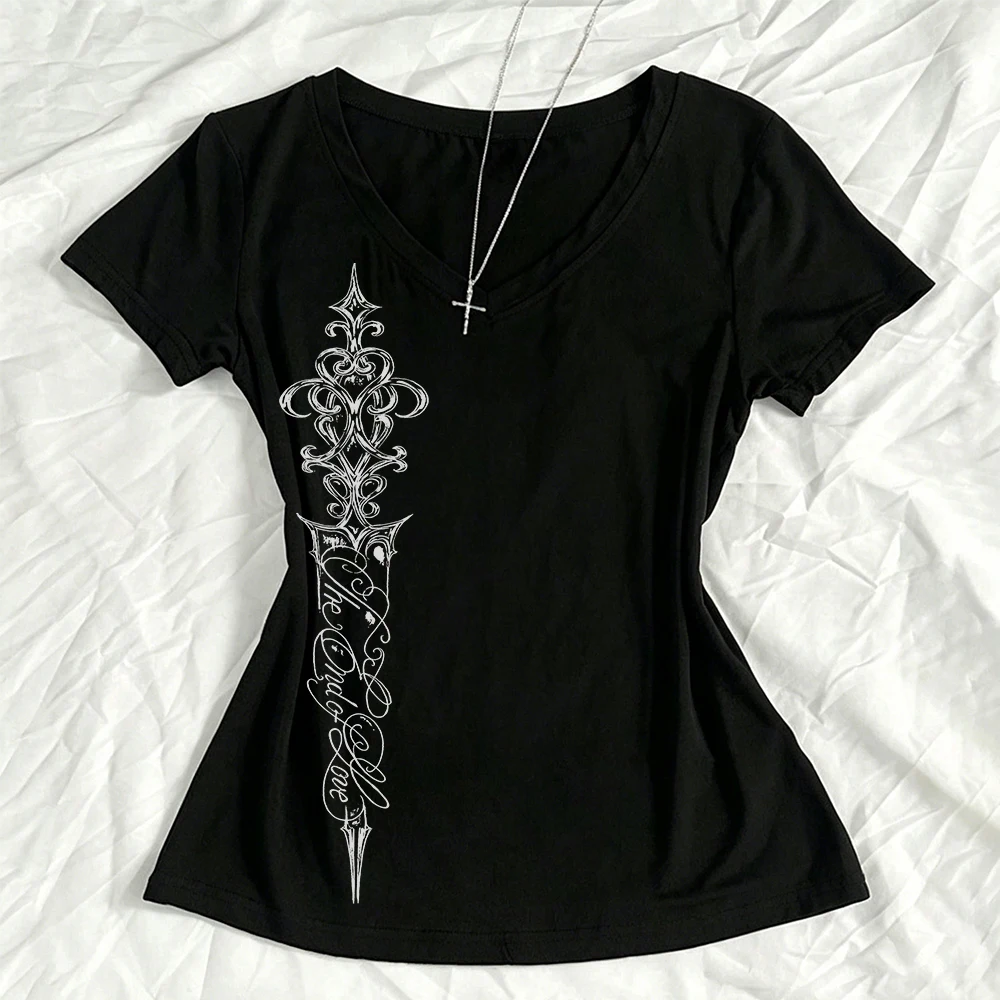 Women Top Y2k Tops Emo Women's T-shirts Gothic Baby Tees Y2k Woman Clothes Kawaii Women's Clothing 2026 Trend Where Are You Kpop