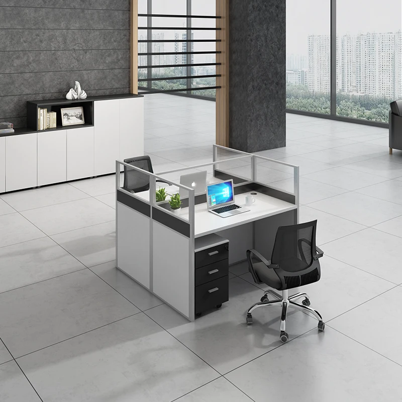 Desk Wood Modern Luxury Foshan Customized Small Office 1 2 3 4 6 People White Black Office Tables