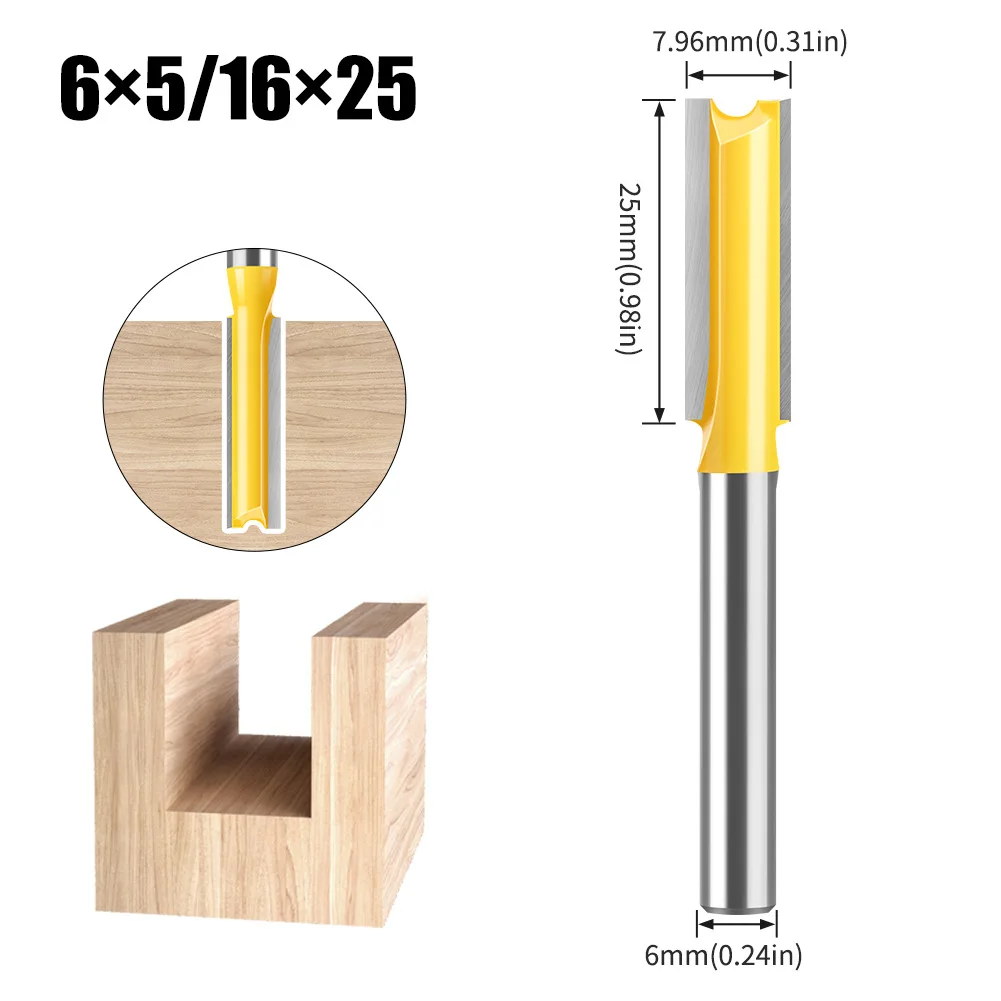 6mm Straight Knife Double Edge Slotting Knife Woodworking Milling Cutter Grooving Cutter Trimming Machine Milling Cutter