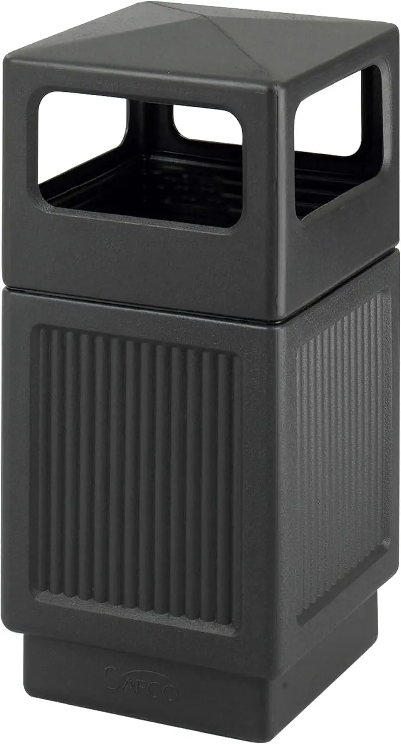 Garbage Can for Indoor and Outdoor Use, Durable & Weather-Resistant Trash , 38 Gallons, Black