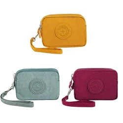 Portefeuilles en nylon à trois couches pour femmes, porte-monnaie coréen, grande capacité, portable, grill Oxford, étanche, nouveau