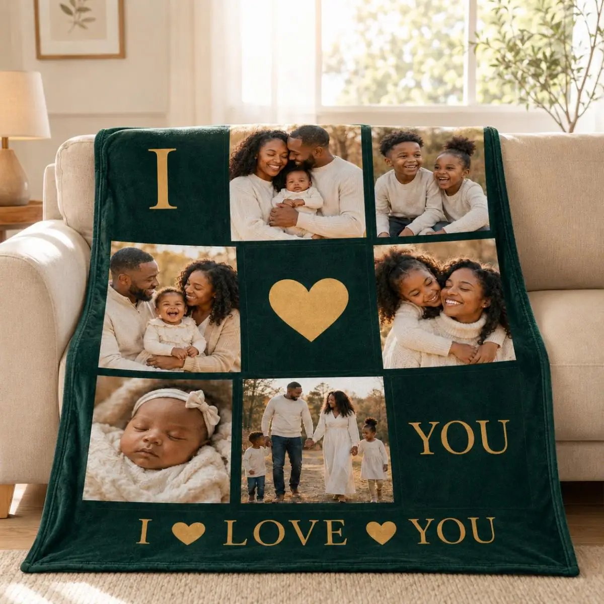 Personalization Photo Throw Blanket Custom Family Lover Friend Warm Cozy For Sofa Bed All Seasons Holiday Gift For He She
