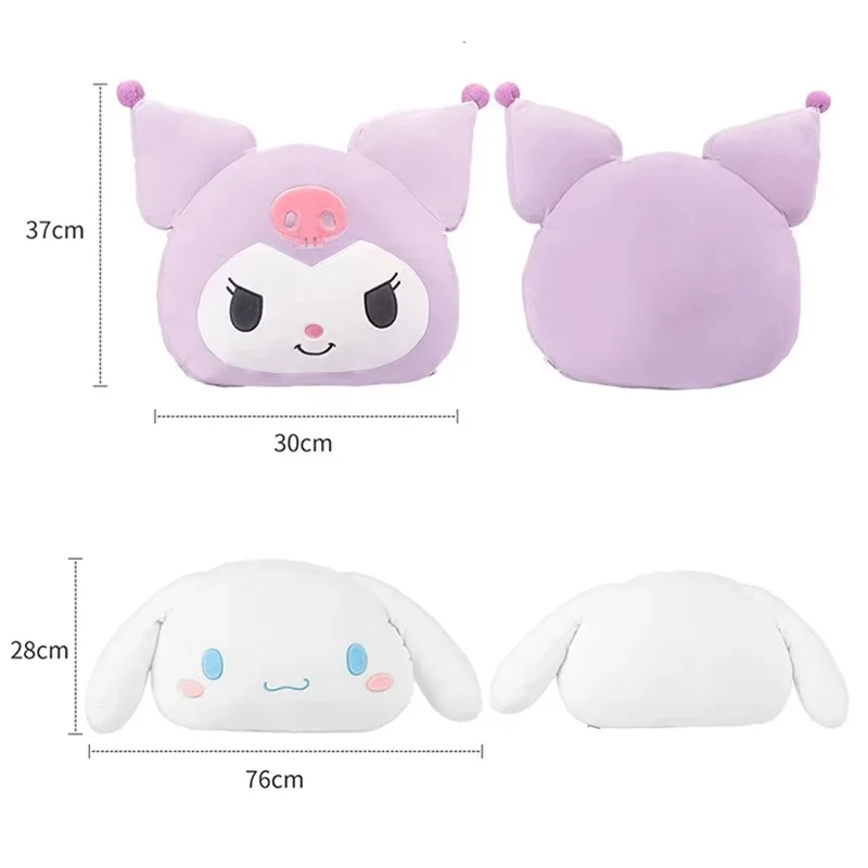 Sanrio anime produtos travesseiro almofada dos desenhos animados kuromi cinnamoroll brinquedos de pelúcia sofá assento decoração para casa escritório nap travesseiro presentes da menina