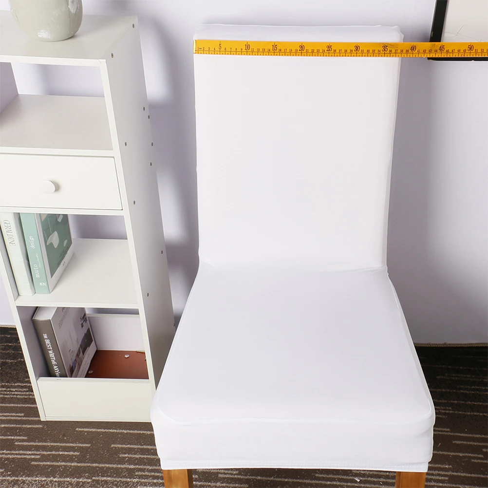 

White Solid Color Dining Chair Cover Stretchable Slipcover Removable Washable Protector For Dining Room Restaurant Bar