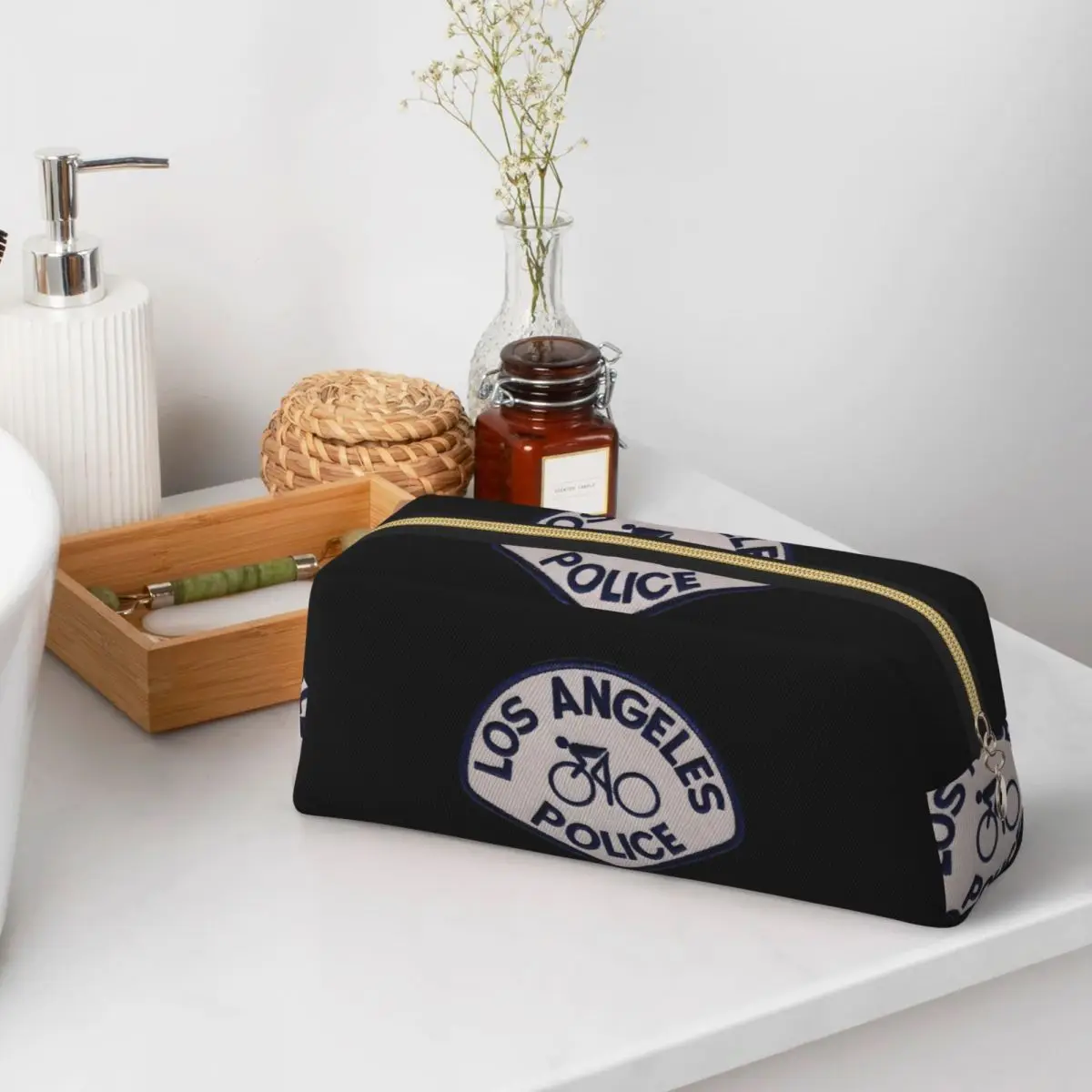

Police Officer LAPD Logo Pencil Cases for Students School Pen Box Pencil Bag Large Pencil Pouch Storage Stationery Supplies