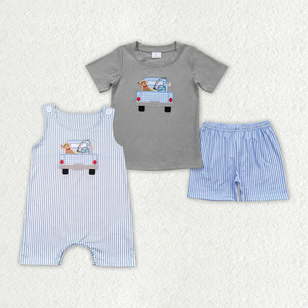 

Baby Boys Dog Fishing Sibling Rompers Clothes Sets