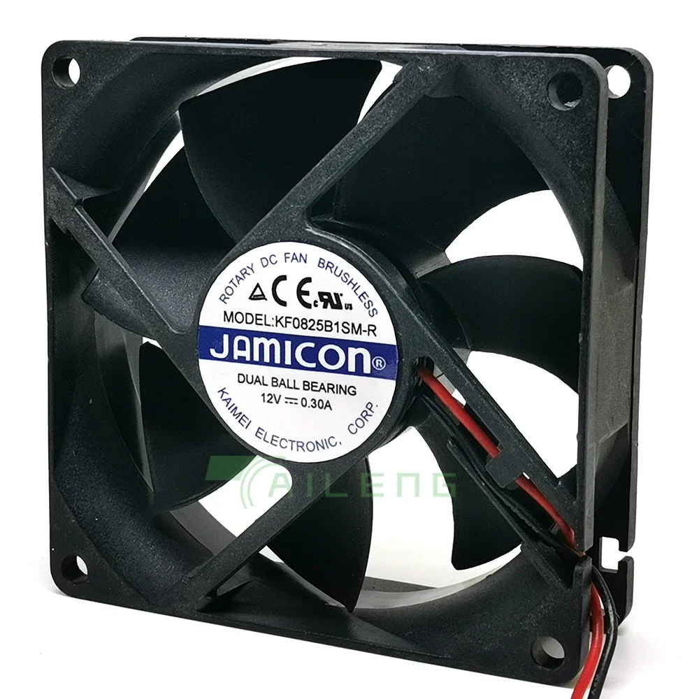 جديد 8025 kf0825b1sm DC12v 0.30a 8 سنتيمتر 80*80*25 مللي متر الهيكل مروحة التبريد 2 أسلاك