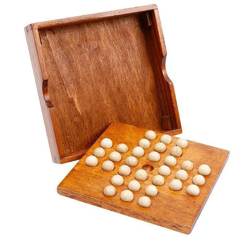 Classical Single Player Chess Peg Solitaire Strategy Board Games for Adults And Family Travel Fun Brain Mind Puzzle Challenge