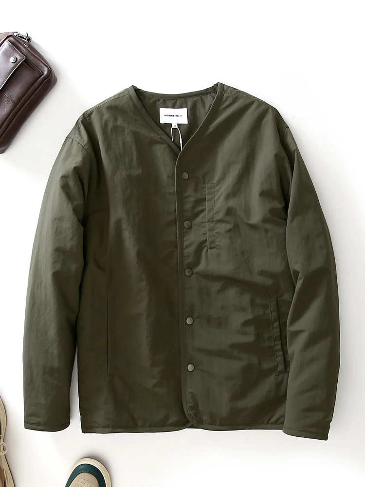 

Outdoor Men's Cotton Jaet M65 Collarl V-ne Casual Warm Outerwear Polyester Fiber Basic Sle Loose Fit Online Exclusive