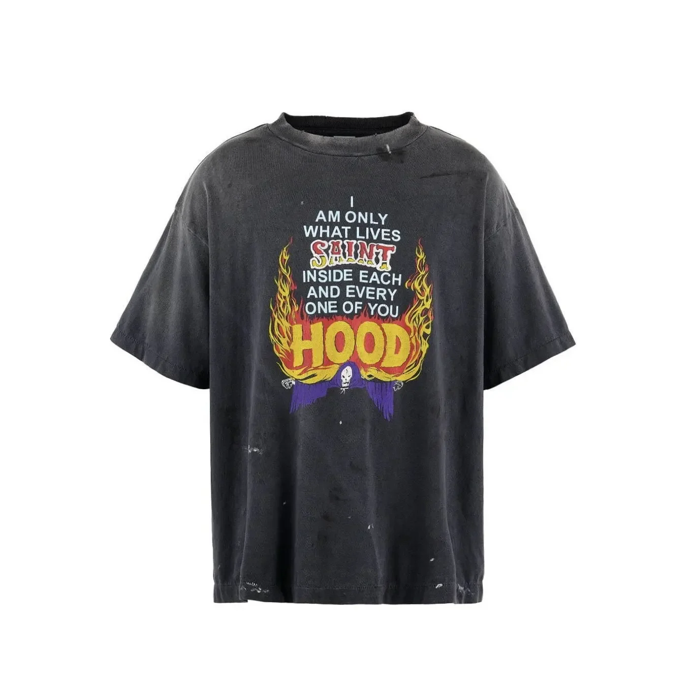 [Saint Hood] Washed vintage Japanese high street short-sleeved T-shirt