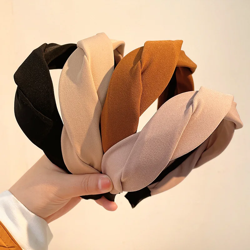 

Французский элегантный обруч для волос Fried Dough Twists с высоким ощущением, высокий объем волос с черепом, простой женский головной убор в стиле ретро.