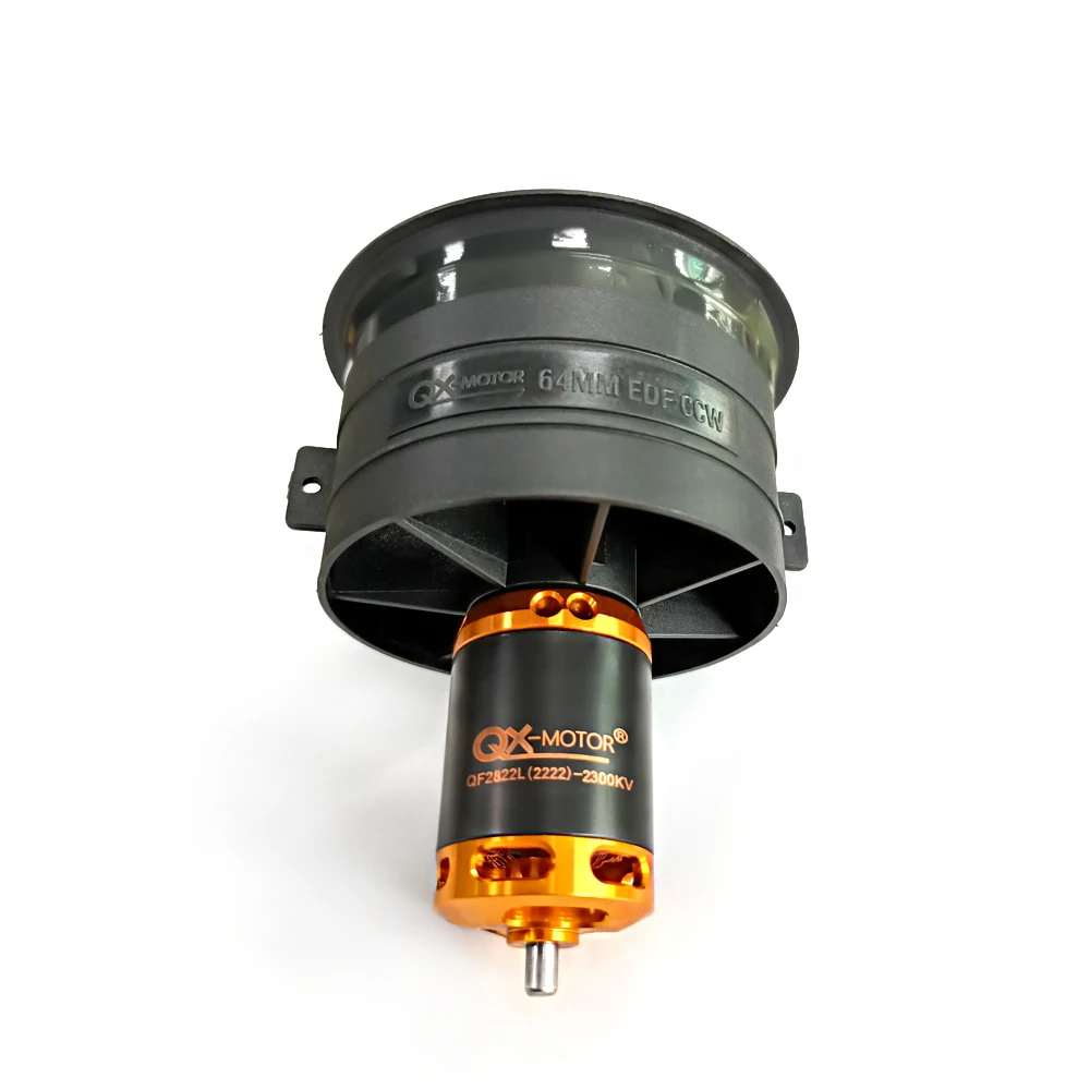 QX-MOTOR New Drone 64mm EDF 2100KV 2300KV 3300KV 4300KV Brushless Motor with 12 Blades Ducted Fan for RC Airplane Parts