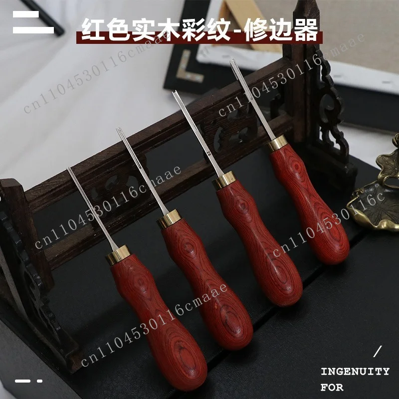 Solid Wood Color Pattern Trimming Device, Vegetable Tanned Leather Trimming Edge Chamfering Shovel Set