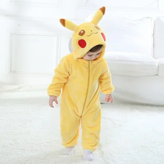 Anime Baby Strampler Pikachu Snorlax Onesie Neugeborenen Jungen Mädchen Kleidung Flanell Weiche Pyjama Halloween Overall Kawaii Kleinkind Outfit