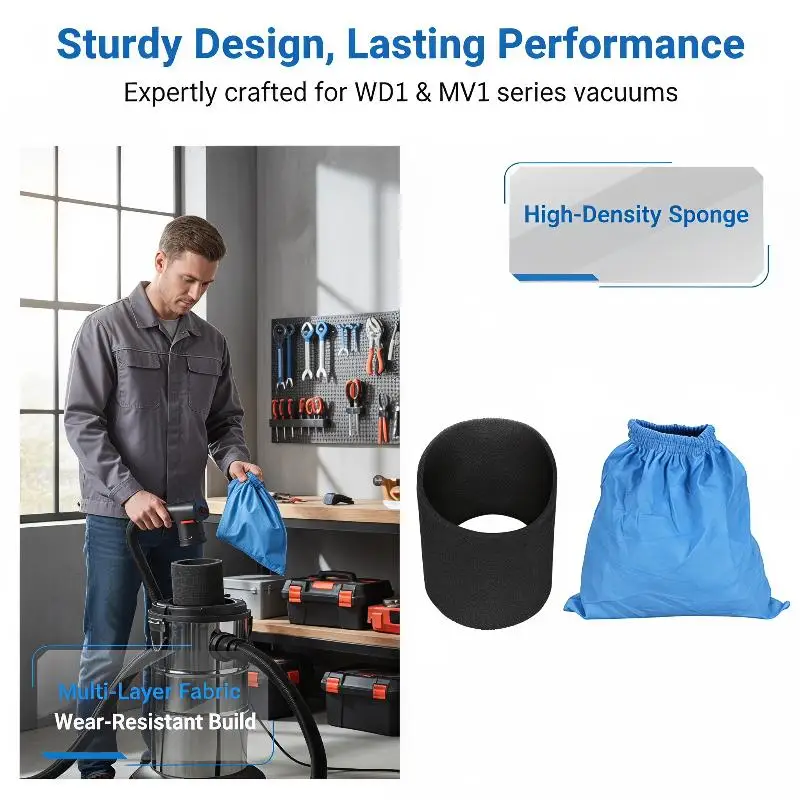 Fleece Filter Dust Bag for Karcher WD1-WD3 MV1 NT Series Wet Dry Vacuum Cleaner Replacement Textile Filter  Disposable