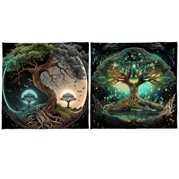 Mantel cartas adivinación, tapiz árboles vida, Tarots, mantel cartas, astrología, Tarots, brujería, cubierta