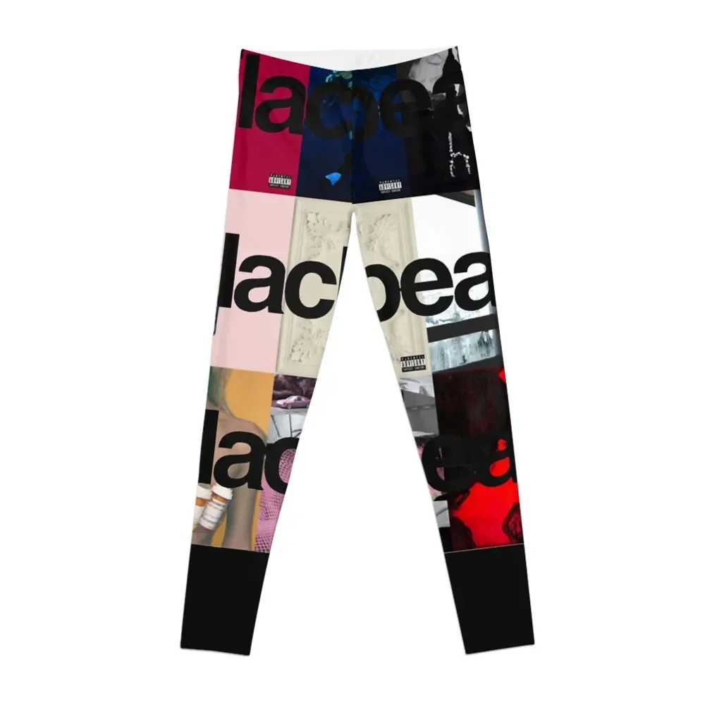 

Blackbear album cover collage transparent logos essential t shirt Leggings for physical Fitness's gym clothes Womens Leggings